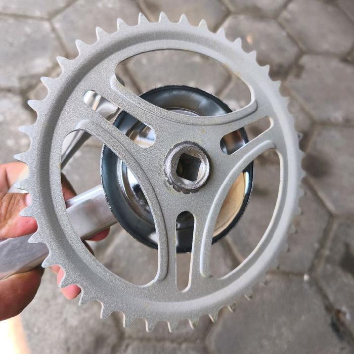 TERLARIS crank single speed SUGINO SH arm Alloy panjang 170 mm untuk BB kotak chainring besi 42T