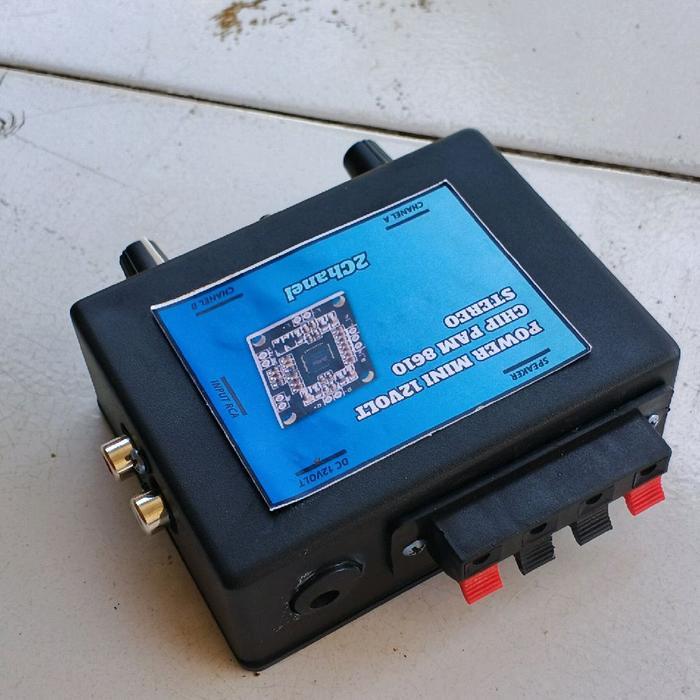 KLOP Power Amplifier Mini DC 12 Volt PAM 8610 Stereo 2 Chanel Input RCA Kabel Ampli Mini 12VOLT PAM