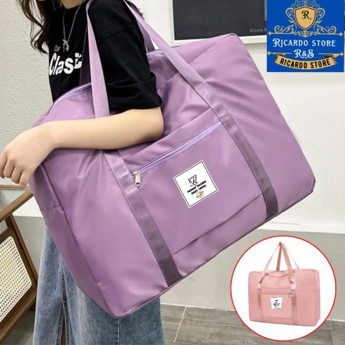 Tas Travel Lipat Besar Hand Carry Bag Duffel Polos Waterproof Fold Bag Organizer Portable Travel Bag