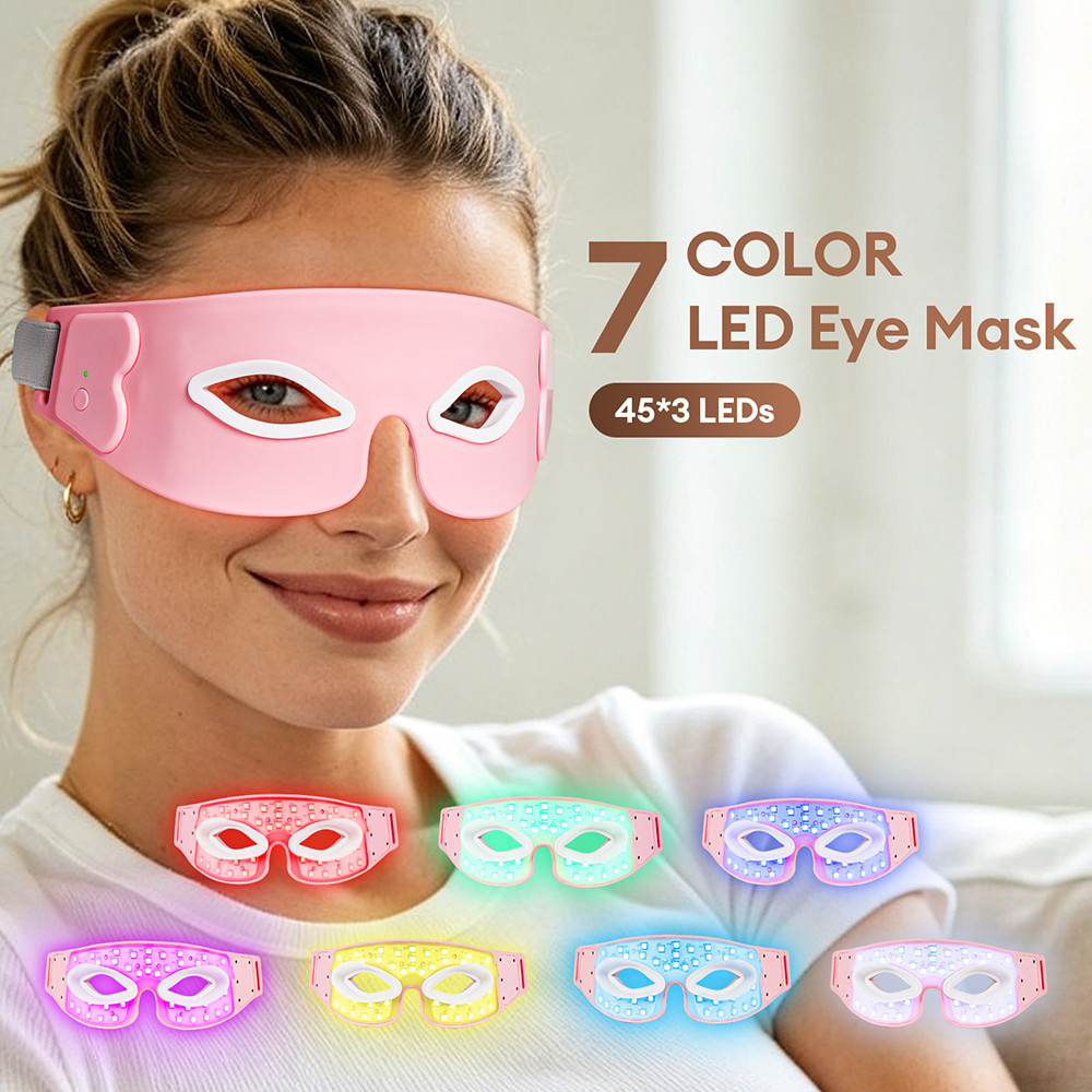 7 Colors LED Photon Eye Mask Silicone Flexible Eyes Beatuy Mask Relieves Eye Fatigue Anti-Wrinkle