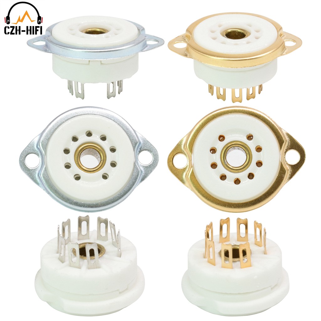 9pin B9A Vacuum Tube Socket Ceramic Valve Base Power Lamp Jack for 12AX7 EL84 5670 12AT7 Vintage