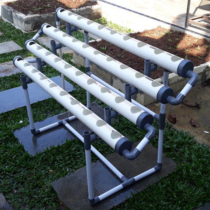 Instalasi Hidroponik Set NFT & DFT 2 inchi + Rangka