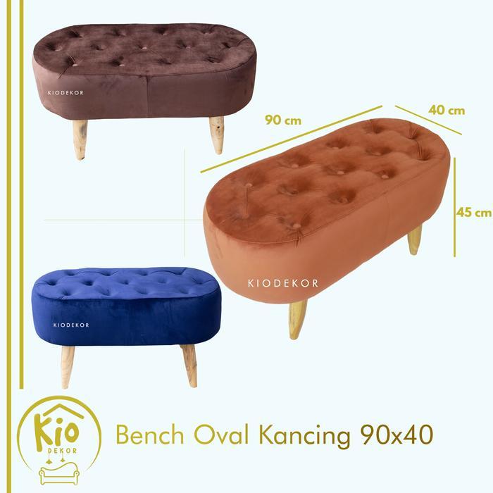 Bench Oval Kancing 90X40Cm / Bench Sofa / Bench Stool / Bench Jogja / Bench Chair / Kursi