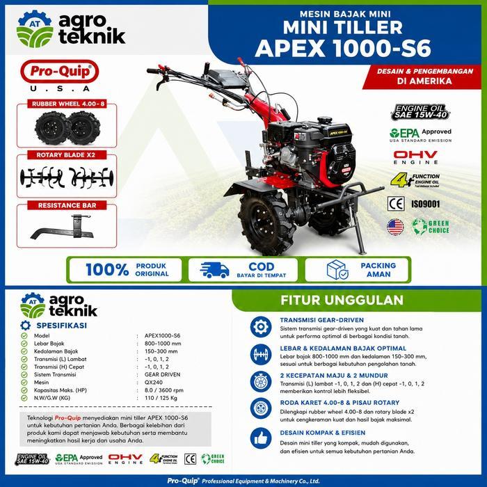 MESIN BAJAK MINI TILLER APEX 1000-S6 - TRAKTOR ONLY