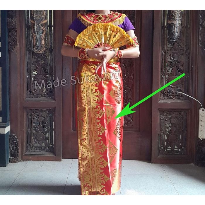 $$$$] Kain prada satin emas bali lembaran motif wajik