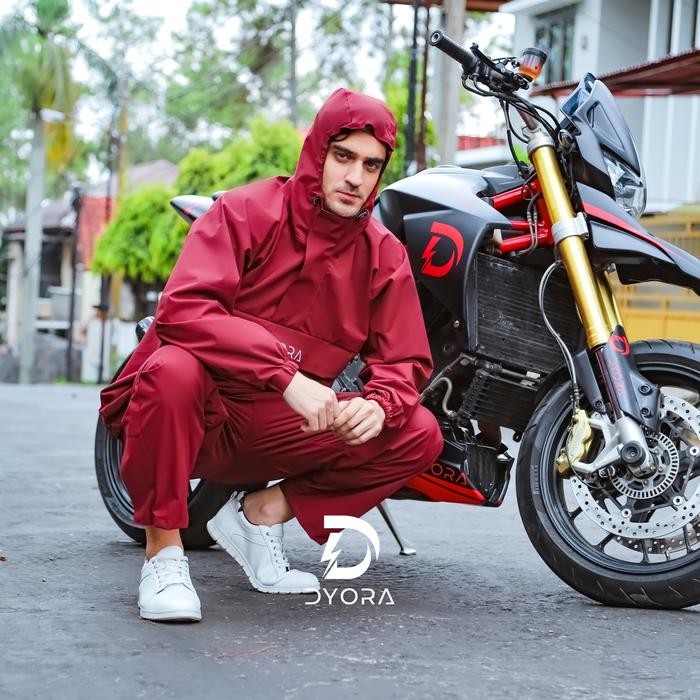 (Good) Raincoat DYORA Aussie Series Red / Jas Hujan Pria Wanita Dewasa DYORA