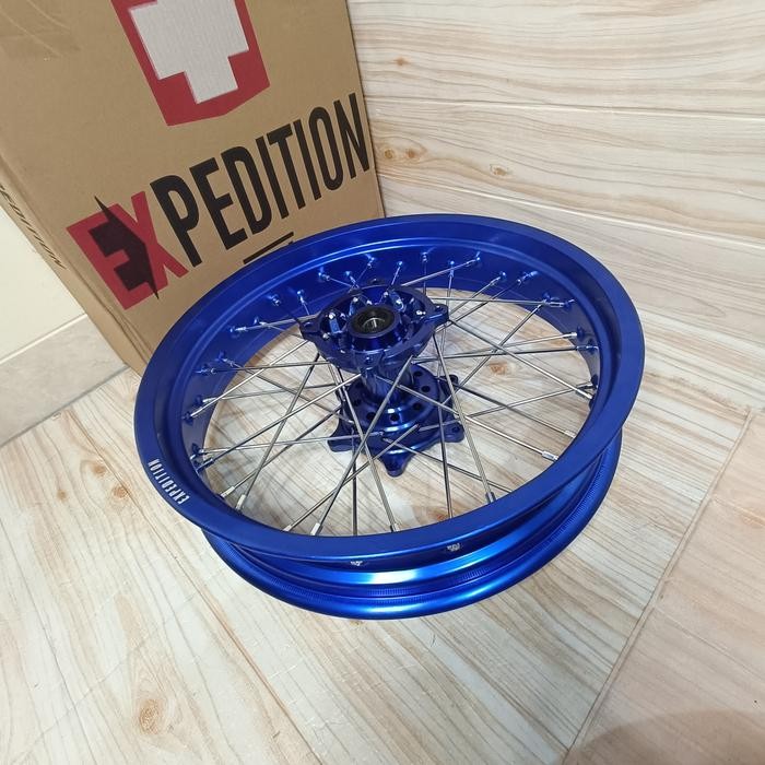 wheeset velg Supermoto CRF KLX WR scarlet tromol CNC scarlet