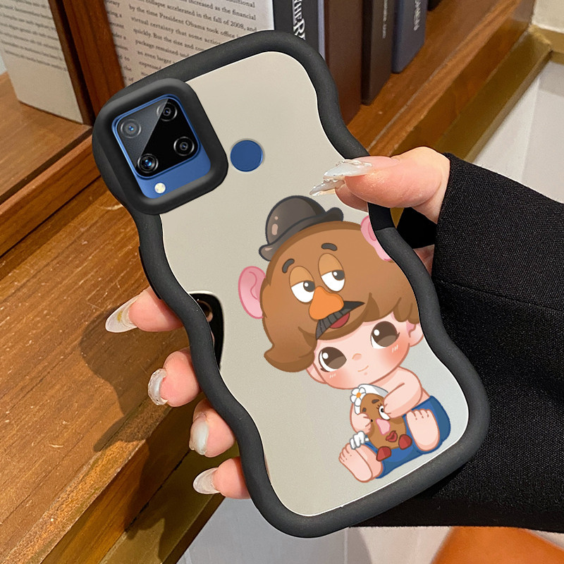 Casing HP Untuk Realme C15 Case Anak laki-laki Macaron Softcase Silikon Kasing Girl Mirror Kesing ma
