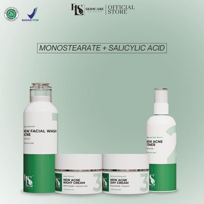 6a5g- Paket Lengkap New Acne Seris Bpom Ls Skincare Untuk Perawatan Kulit Wajah Berjerawat