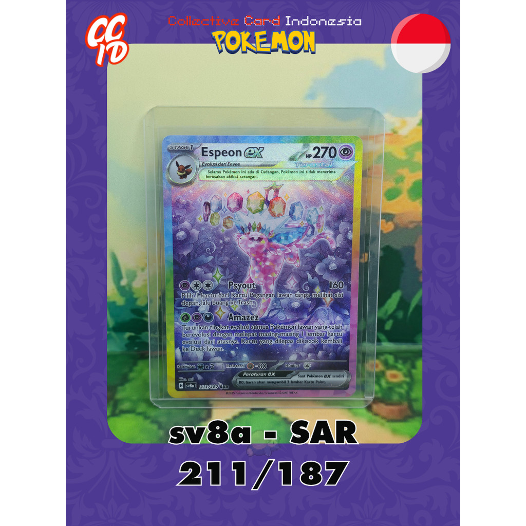 Espeon EX SAR | sv8a 211/187 | sui | Pokemon TCG Indonesia Festival Terastal EX