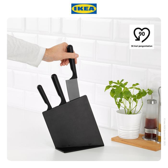 IKEA JMFRA Tempat Blok Pisau Dengan Pisau Set Isi 3pcs