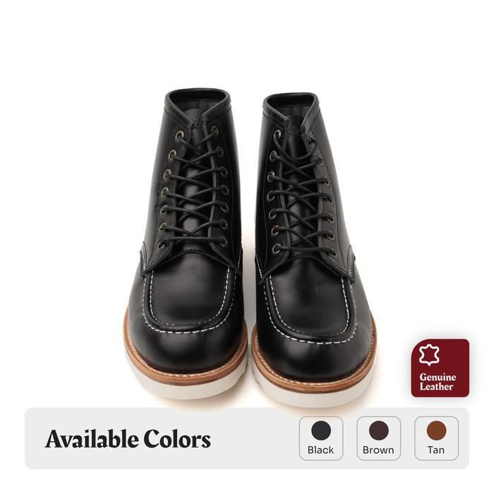 Lthrkrft - Boots - Sepatu Boots Pria Moc Toe Boots Kulit Asli