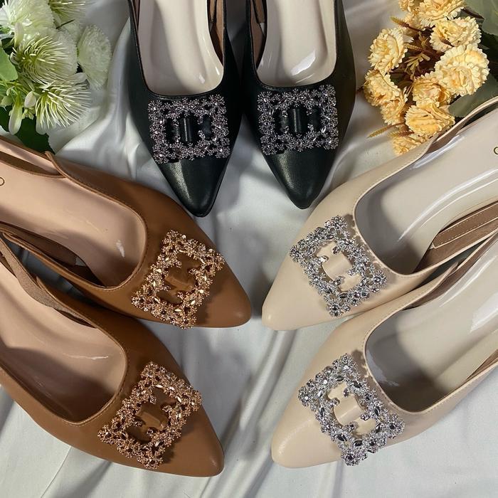 Fladeo Hak Blink Tali Belakang 3 Cm Sandal Kekinian