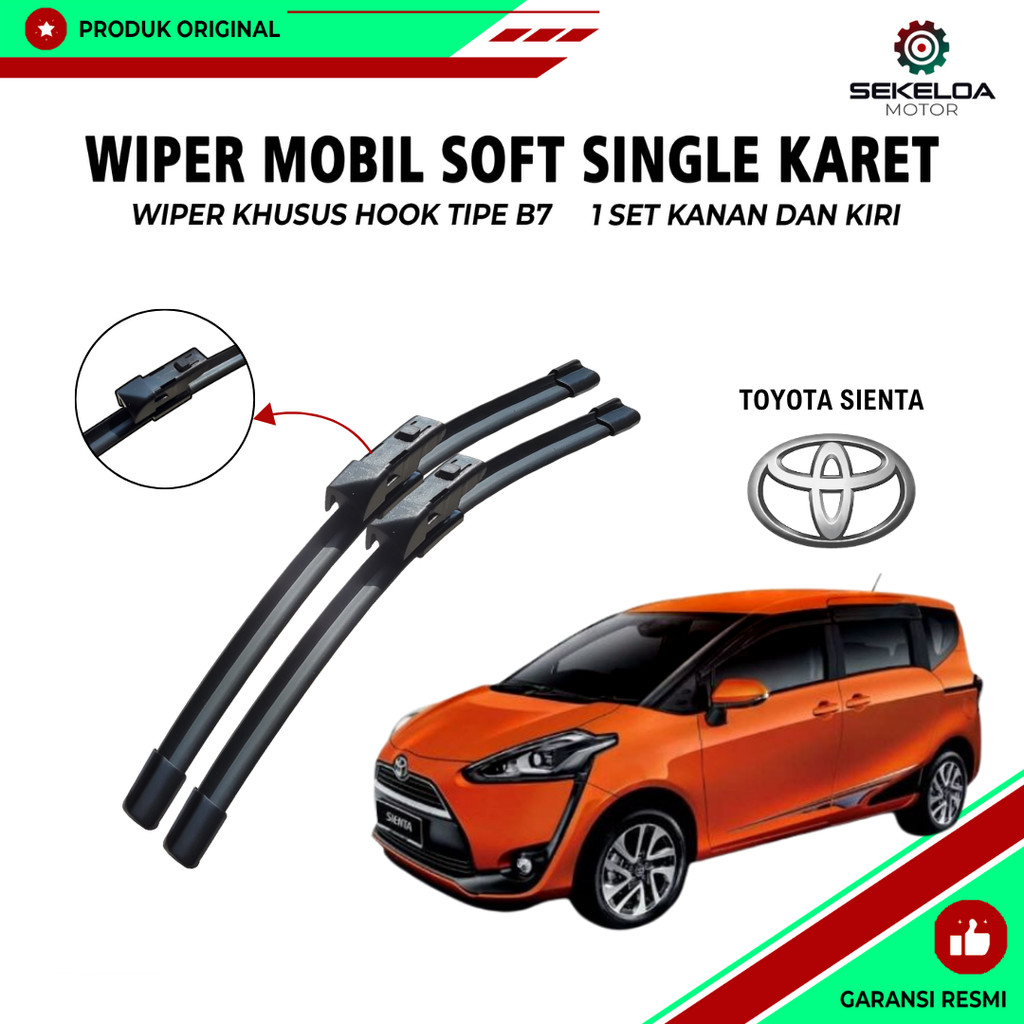 Wiper Blade Toyota Sienta Frameless Pembersih Kaca Depan Mobil 1 Set Kiri dan Kanan