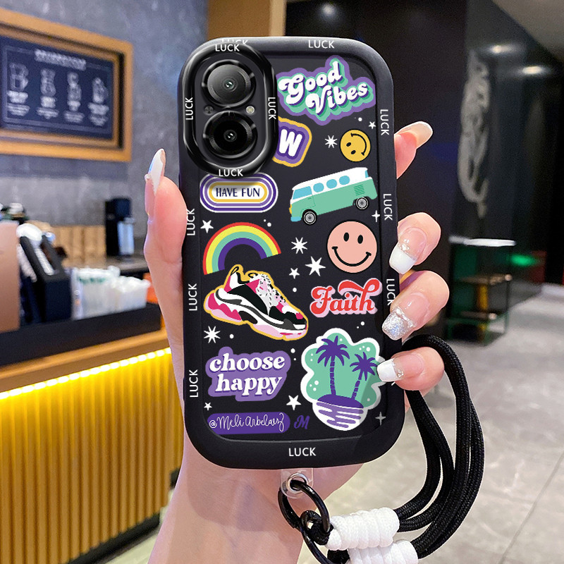 Casing Hp untuk Realme C67 12 Lite Case Casing Bunga dan Sepatu pola Kesing HP Silikon Softcase dipe