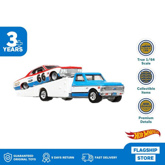 Hot Wheels Team Transport '66 Chevelle & '72 Chevy Ramp Truck - Mainan Mobil Balap