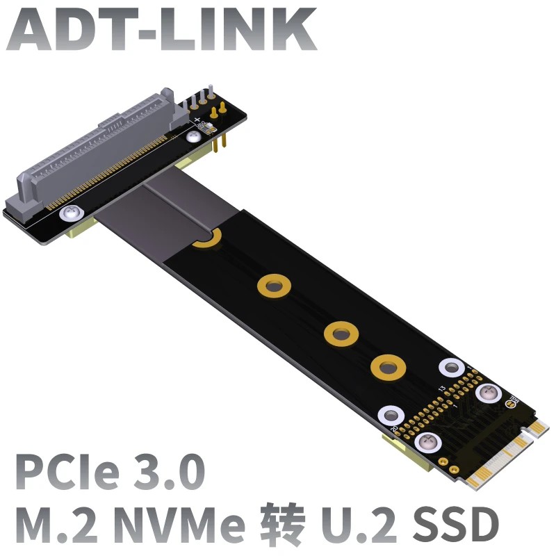ADT-LINK U.2 INTERFACE M.2 NVME TO U2 U.2 SSD RISER CABLE GEN 3 X4 M.2 NVME KEY-M EXTENDER SFF-8639