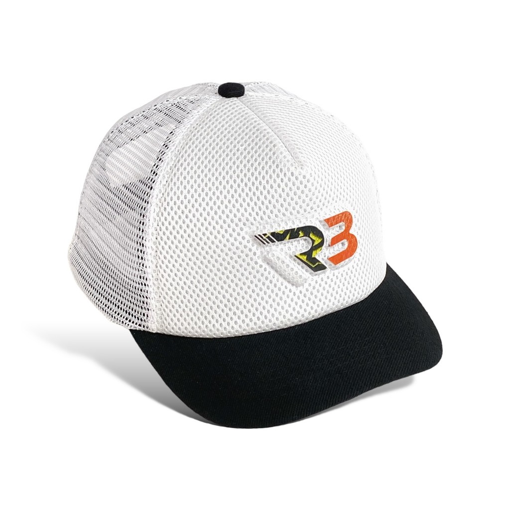 Topi Trucker Jaring Topi Pria Visor Pendek Hitam Putih
