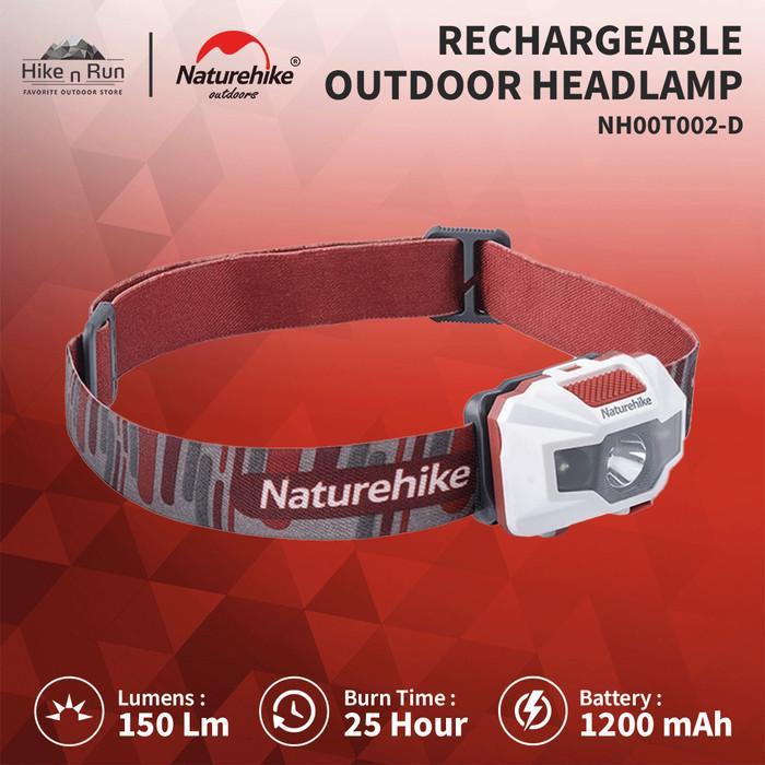 Lampu Kepala Naturehike TD-02 NH00T002-D Rechargeable Outdoor Headlamp