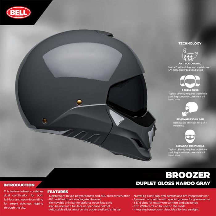 Helm Bell Broozer Duplet Nardo Grey Crossover