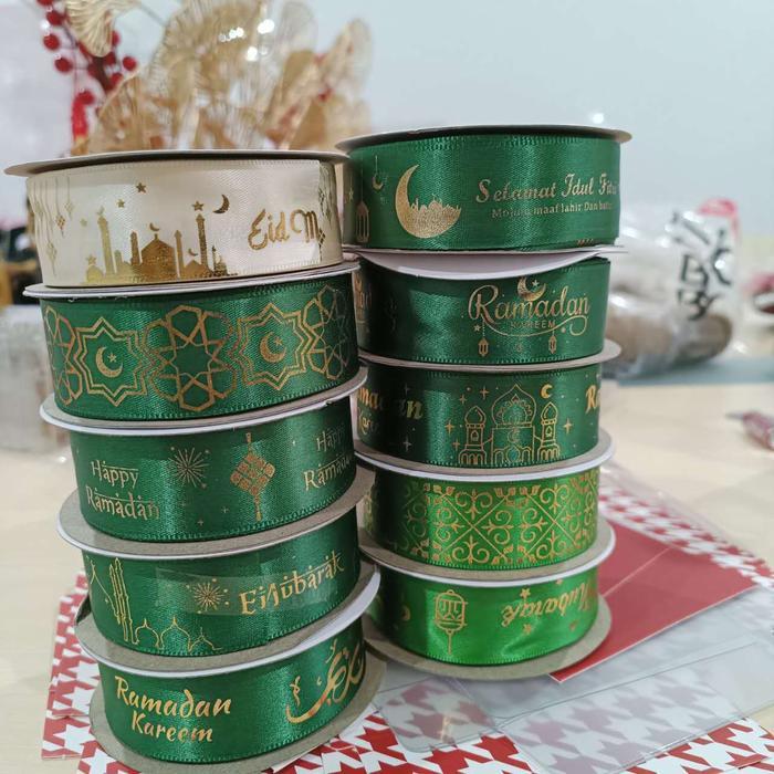 1sxa- 1 Roll Pita Ramadhan 2,5Cm - Pita Idul Fitri Premium Ps303