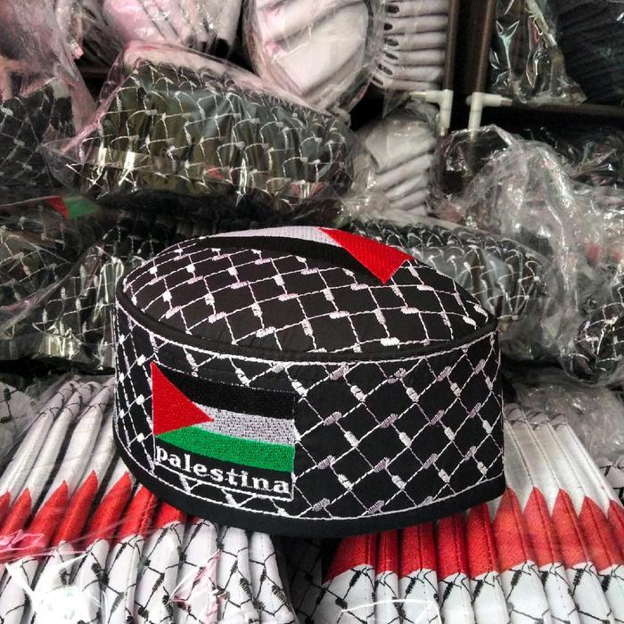 peci kopeah malaysia anak dewasa logo palestine/peci terompah palestine