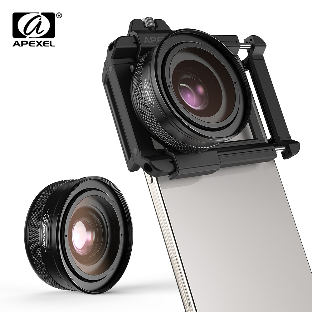 APEXEL 10-20X Zoom Macro Lens HD Micro Phone Camera Lenses Support Eye Macro Photography for iPhone