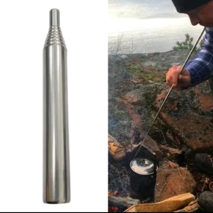 Promo Pipa Peniup Api Unggun, Alat Tiup Teleskopik Stainless Steel