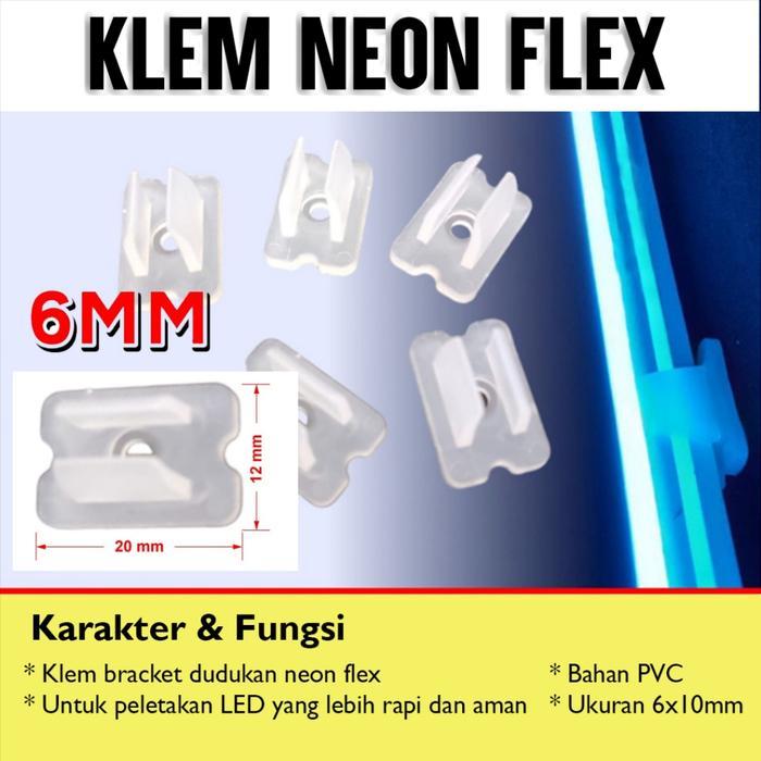 10PCS 6X12MM KLEM LAMPU NEONFLEX NEON FLEXIBLE LED 12V 220V BRAKET LED NEON FLEX LAMPU SELANG SMD