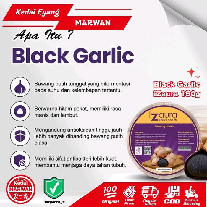 READY Bawang Hitam iZaura Black Garlic 150 gram Bawang Black Garlik Kaya Antioksidan
