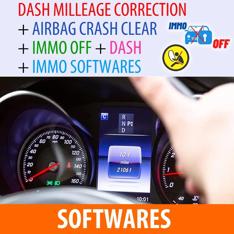 Package of Software DASH MILLEAGE CORRECTION + AIRBAG CRASH CLEAR +