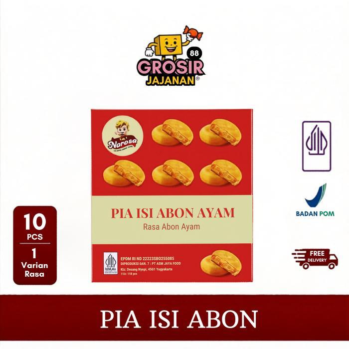 TERLARIS Snack Pia Isi Abon Ayam Narosa 10 pcs