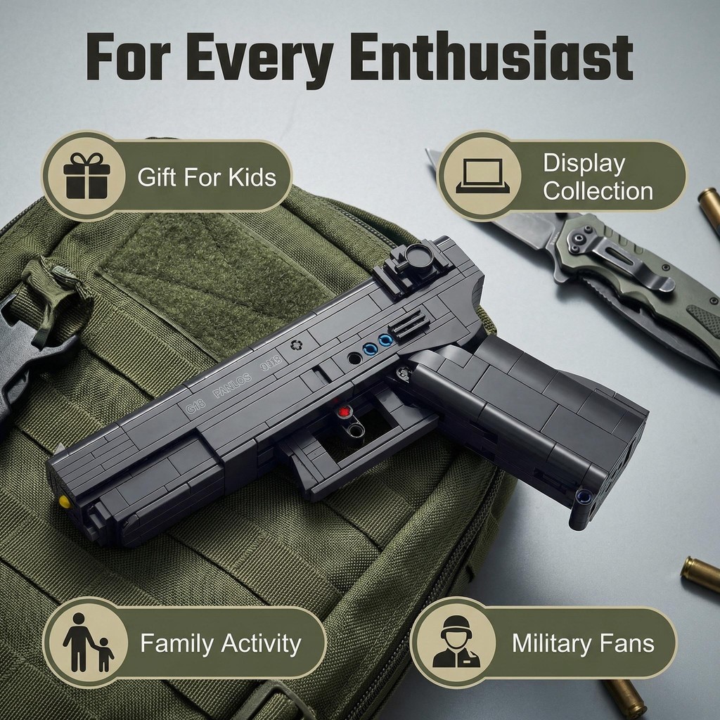 2027.G18 Military Series M1911 Pistol Gun Model Bricks Building Blocks Toys for Children Boy Kids