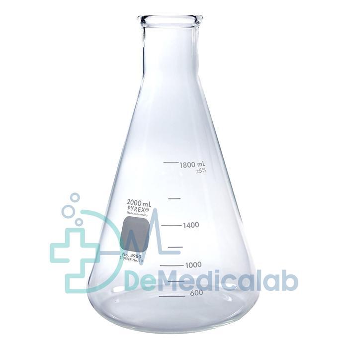 Erlenmeyer Glass Flask / Labu Kaca Erlenmeyer Pyrex Rrc 2000 Ml