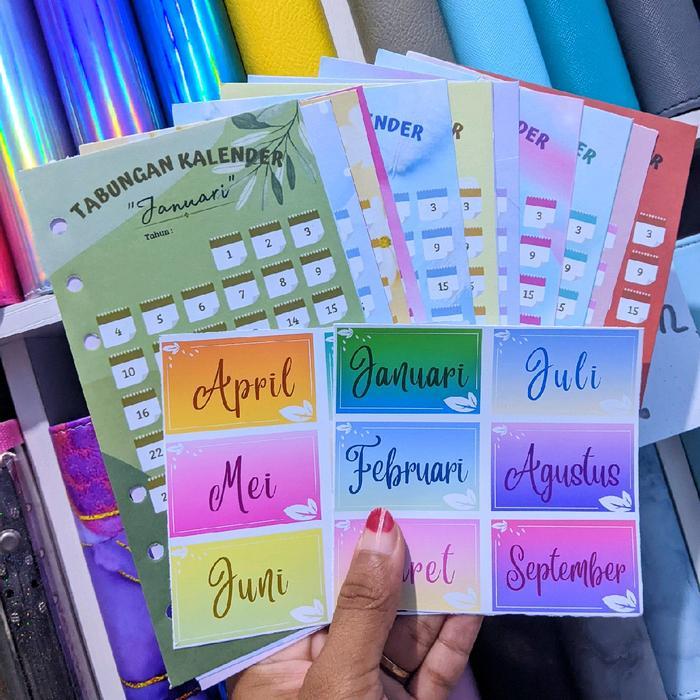 N3W [12 lembar] Refil kertas challenge kalender 12 lembar