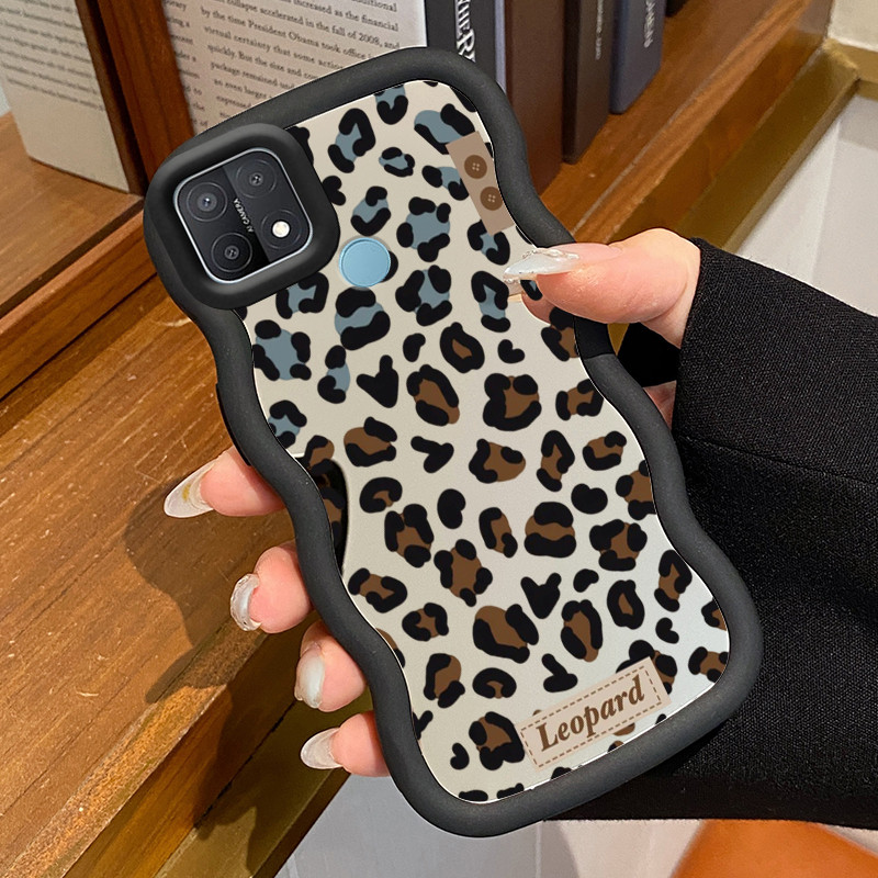 Casing Untuk OPPO A15 A15s A35 4G Case Casing HP Pola cetak macan macan Kesing Cesing Macaron Mirror