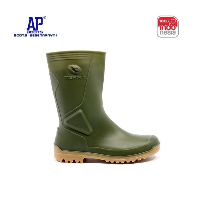 Promo Ap Boots Terra Eco 5 Pendek Hijau Size 37-42 / Sepatu Boots Karet Pendek Merk Ap Boots /