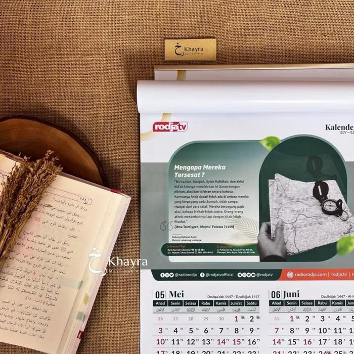 Ready - Kalender Dinding Radio Rodja/Rodja Tv 2026 Kalender Hijriyah Kalender Sunnah Kalender Islami