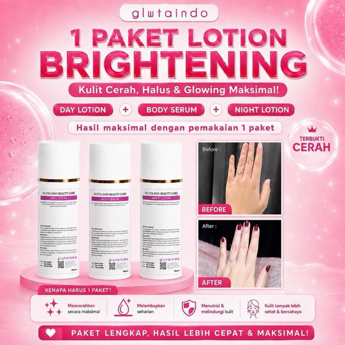 Gluta Indo Beauty Care 1 Paket Lotion Extra Brightening - Lotion Pencerah Kulit Alami Dengan Aloe