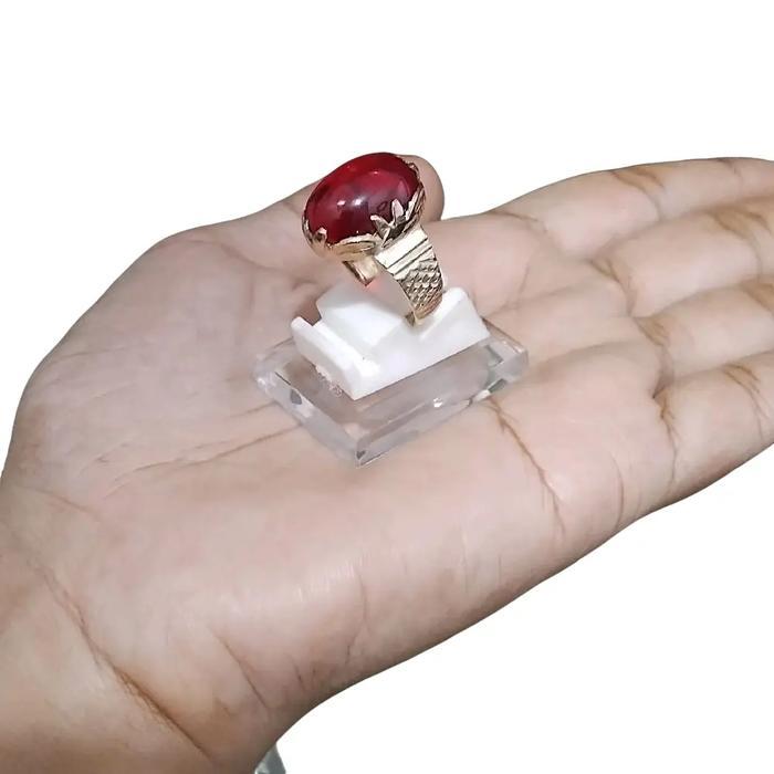 CINCIN BATU MERAH DELIMA SIAM,BAHAN DARI UANG KOIN