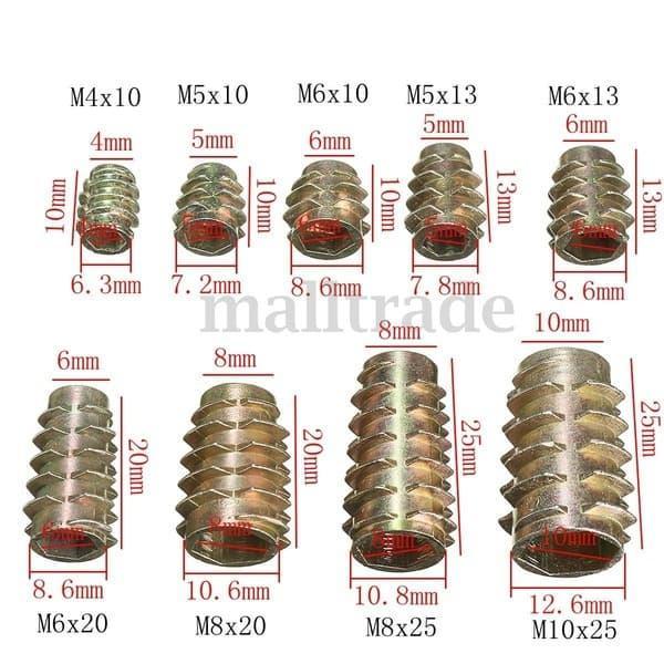 SALE mur nanas M8 x 25mm OE mur furniture / mur tanam / insert nuts dim 8mm