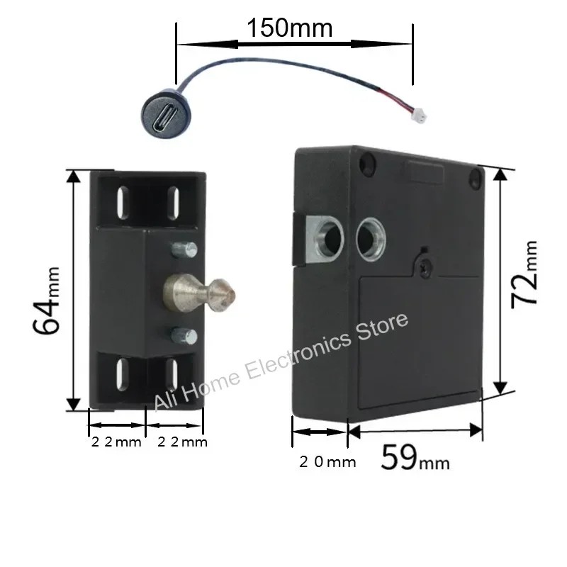 TTLOCK Smart Wooden Door Lock Keyless Invisible Electronic Drawer Lock Sliding Door Cabinet Lock