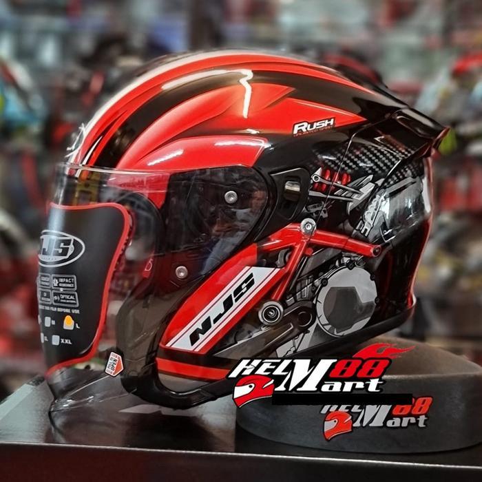 Helm NJS KAIROZ DV Motif RUSH Helm Half Face Double Visor KAIROZ RUSH