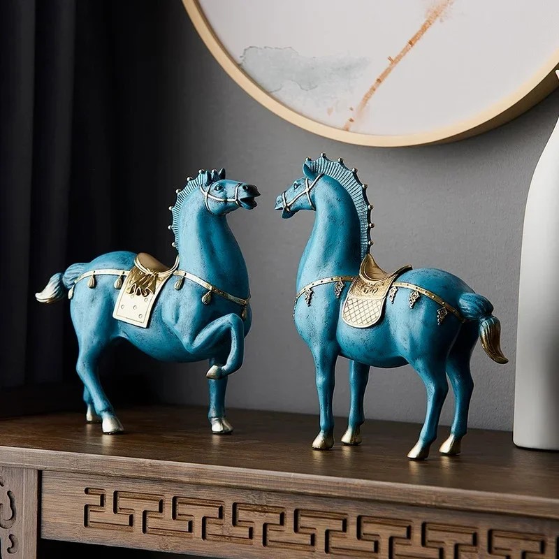 Chinese Style Horse Sculpture Home Decoration Living Room Office Decor Dengshui Statue Housewarming