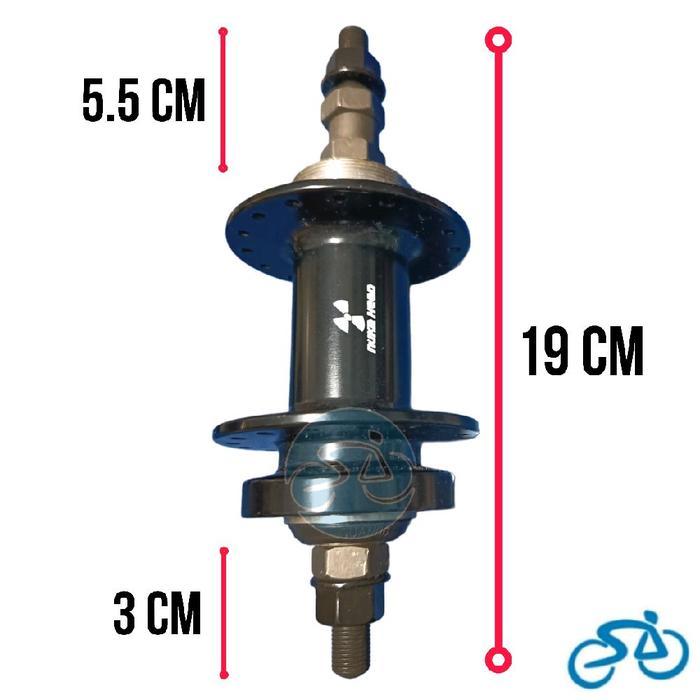 TERLARIS Bos Hub Belakang Alloy Lubang 32 Hole NukeHead Disc Brake Cakram Ulir Drat Hitam - Hub