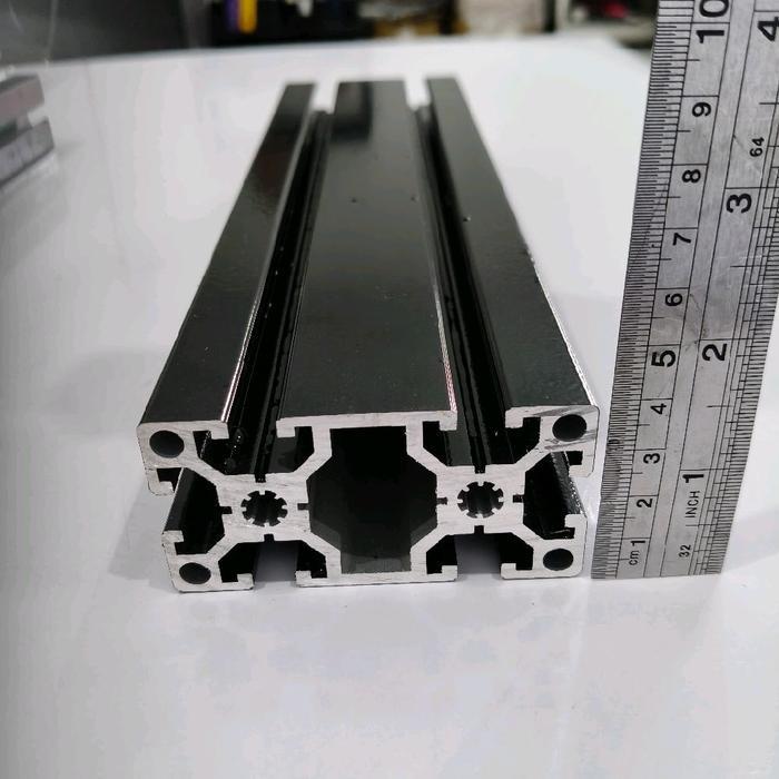 Aluminium Profile 4080 Heavy T slot Black Per CM MURAH