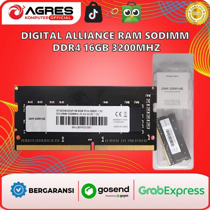 DIGITAL ALLIANCE RAM SODIMM DDR4 16GB 3200MHZ - RAM SODIMM - RAM LAPTOP DDR4 - RAM LAPTOP 16GB DDR4