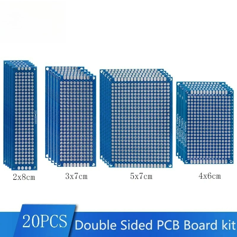 20ps PB Kit Board Prototype Breadboard Double d iruit Boards Blue 2x8 3x7 4x6 5x7m Universal PB