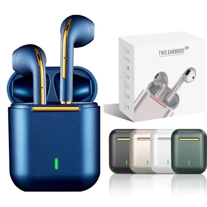 J18 TWS Headphone Bluetooth Stereo True Wireless Headphone Earbud di Ear Handsfree Earphone Telinga