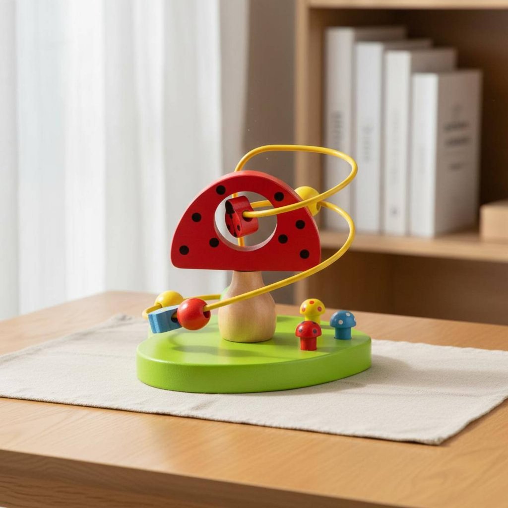 ThreeTrak Bead Maze HandEye oordination Wooden Bead Maze Wooden Ativity Toy Sensory Development Safe